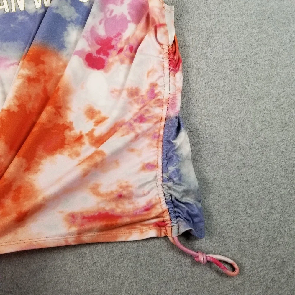 No Boundaries Tank Top Womens Juniors XXL 2XL Tie Dye Sunny Days Ocean Waves Tee